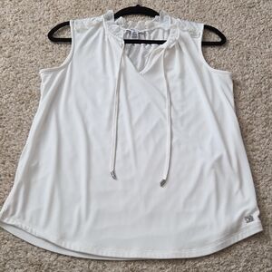 Calvin Klein White Sleeveless Blouse